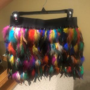 Multicolored Feather skirt